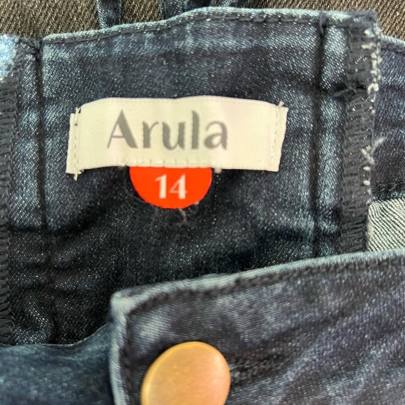 Arula Lace Up Back Flare Leg Dark Wash Jeans - Picture 6 of 8